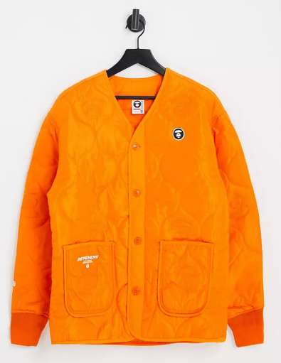 AAPE by A Bathing Ape quilted print jacket in orange